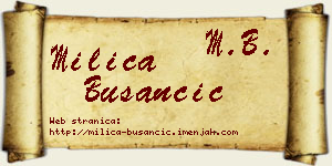 Milica Busančić vizit kartica
